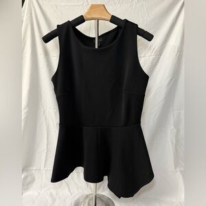 Worthington Women’s Black Sleeveless Asymmetrical Peplum Top - Size S
